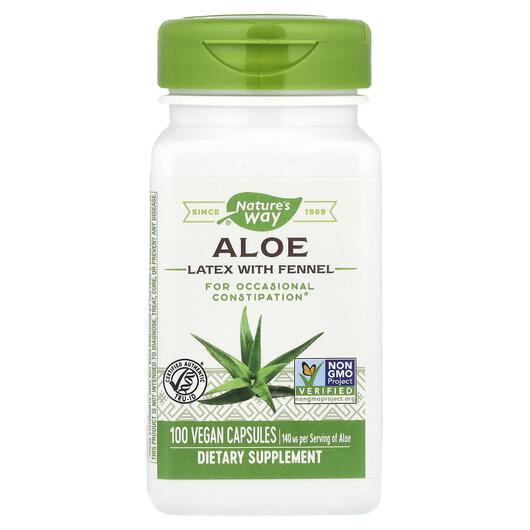 Основное фото товара Алоэ вера, Aloe Latex With Fennel 140 mg, 100 капсул