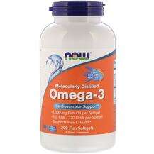 Molecularly Distilled Omega-3, Омега-3, 200 капсул