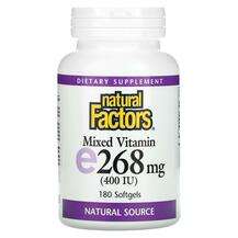 Natural Factors, Витамин E, Mixed Vitamin E 268 mg 400 IU, 180...