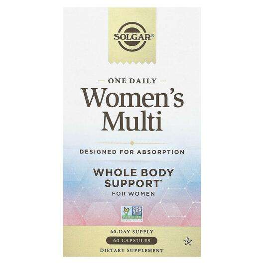 Основное фото товара Solgar, Мультивитамины для женщин, One Daily Women's Multi, 60...