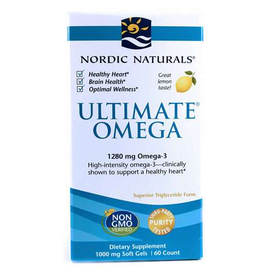 Основне фото товара Nordic Naturals, Ultimate Omega 1280 mg, Омега 3, 60 капсул