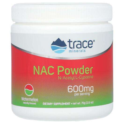 Основне фото товара Trace Minerals, NAC Powder Watermelon, NAC N-Ацетил-L-Цистеїн,...
