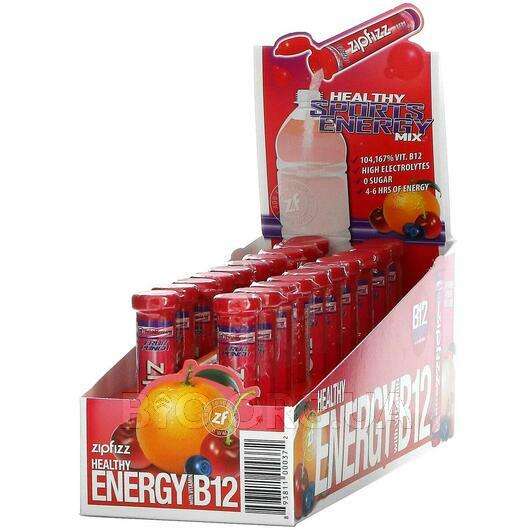 Healthy Sports Energy Mix with Vitamin B12 Fruit Punch 20 Tubes, Шоколадні батончики, 11 g Each