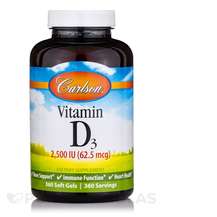 Carlson, Витамин А Ретинол, Vitamin D3 2500 IU 62.5 mcg, 360 к...