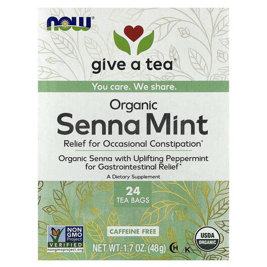 Основное фото товара give a tea Organic Senna Mint Caffeine Free, Органический чай, 48