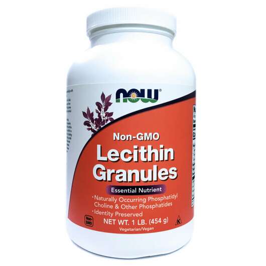 Основне фото товара Now, Lecithin Granules, Соєвий лецитин, 454 г