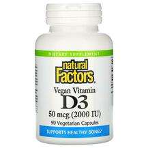 Natural Factors, Vegan Vitamin D3 50 mcg 2000 IU, 90 Vegetaria...