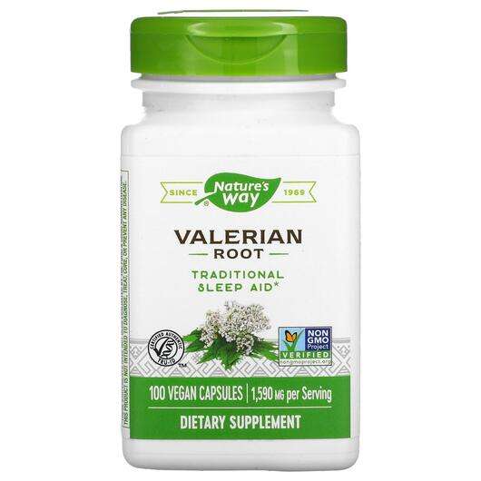 Основное фото товара Nature's Way, Валериана, Valerian Root 1590 mg, 100 капсул