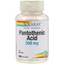 Solaray, Pantothenic Acid 500 mg, Вітамін B5 Пантотенова кисло...