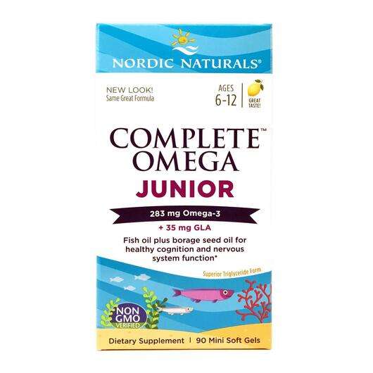 Основне фото товара Nordic Naturals, Complete Omega Junior, Омега Джуніор, 90 капсул