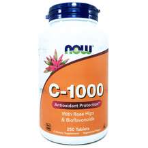 Now, Витамин C 1000 мг, C 1000 With Rose Hips, 250 таблеток