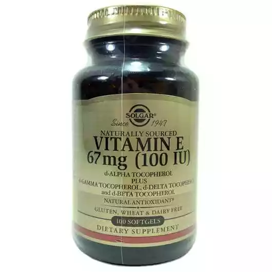 Основне фото товара Solgar, Vitamin E 100 IU, Вітаміну Е 100 МО, 100 капсул