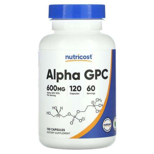Основне фото товара Nutricost, Alpha GPC 600 mg, Альфа-гліцерилфосфорілхолін, 120 ...
