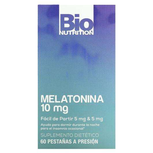 Основне фото товара Bio Nutrition, Melatonin 10 mg, Мелатонін, 60 Snap таблеток