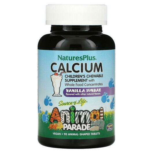 Source of Life Animal Parade Calcium Childrens Chewable Supplement Natural Vanilla Sundae Flavor, 90 Animals