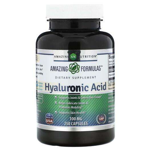 Основне фото товара Amazing Nutrition, Hyaluronic Acid 100 mg, Гіалуронова кислота...