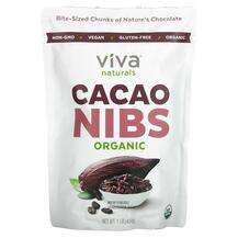Viva Naturals, Organic Cacao Nibs, Какао Порошок кусочки, 454 г
