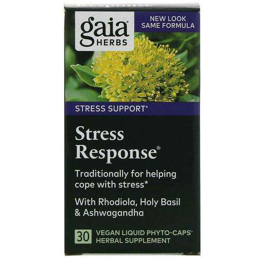 Основне фото товара Gaia Herbs, Stress Response, Підтримка стресу, 30 капсул