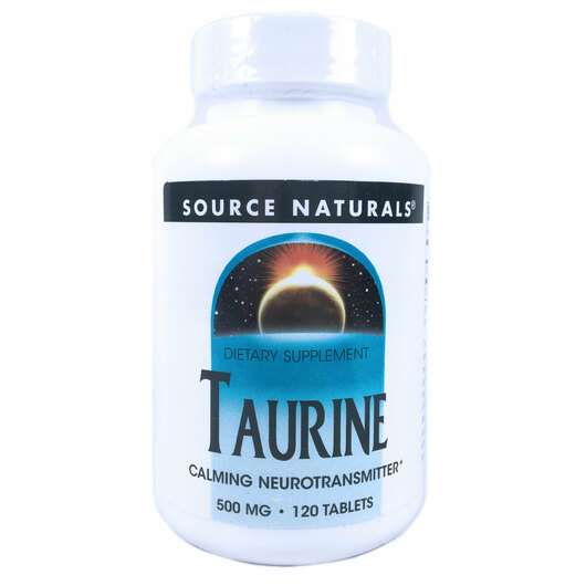 Основне фото товара Source Naturals, Taurine 500 mg, L-Таурин 500 мг, 120 таблеток