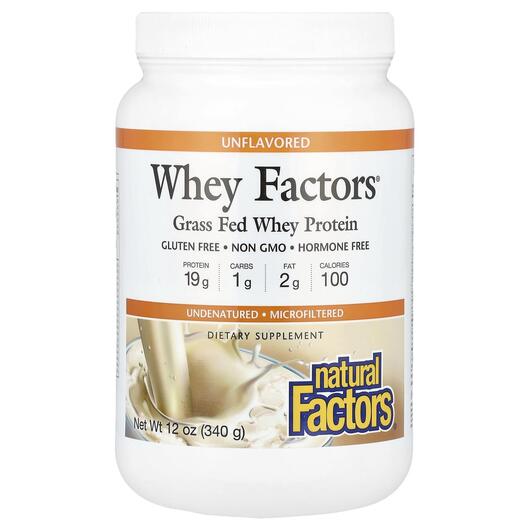 Основне фото товара Whey Factors 100% Natural Whey Protein Unflavored, Протеїн, 340 г