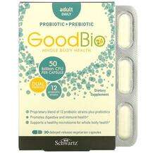 Пробиотики, GoodBio Adult Daily Probiotic + Prebiotic 50 Billi...