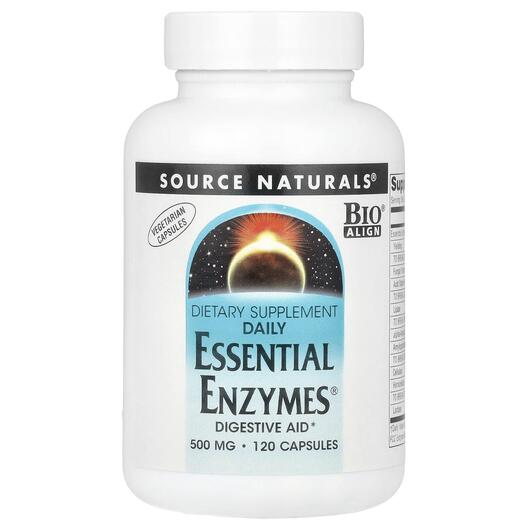 Основне фото товара Daily Essential Enzymes 500 mg, Ферменти, 120 капсул