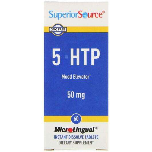 Основне фото товара Superior Source, 5-HTP 50 mg, 5-гідрокситриптофан, 60 мікролін...