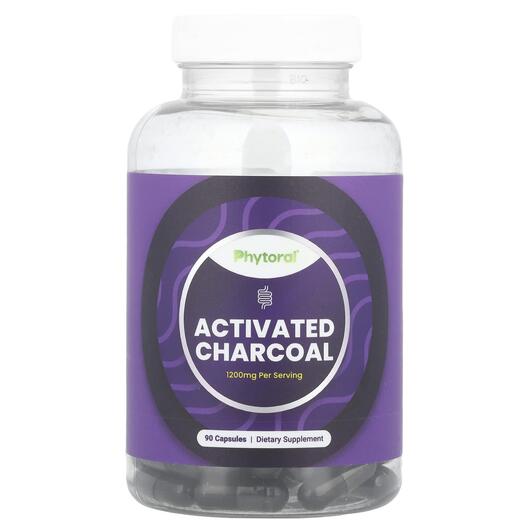 Основне фото товара Activated Charcoal 90 Capsules, Активоване вугілля, 400 mg per Ca