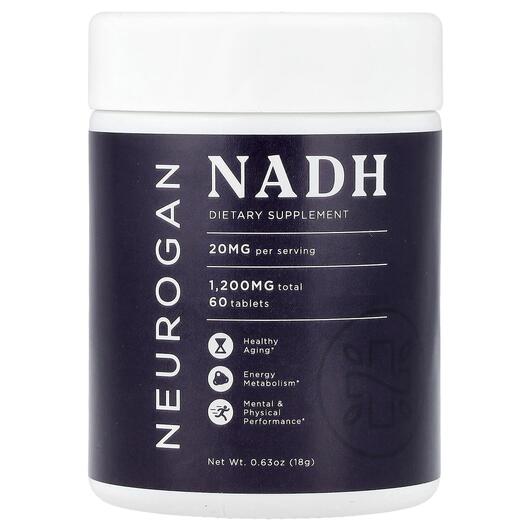 Основное фото товара Neurogan Health, НАДН кофермент, NADH 20 mg, 60 таблеток
