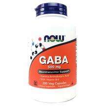 Now, ГАМК 500 мг, GABA 500 mg, 200 капсул