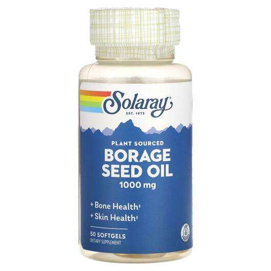 Основное фото товара Solaray, Масло Бурачника, Borage Seed Oil 1000 mg, 50 капсул