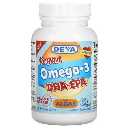 Основне фото товара Deva, Vegan Omega-3 DHA-EPA, Омега 3, 90 капсул