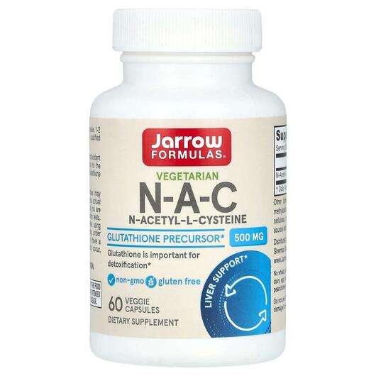 Основне фото товара Jarrow Formulas, Vegetarian N-A-C 500 mg, NAC N-Ацетил-L-Цисте...