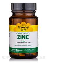 Country Life, Target-Mins Zinc 50 mg, Цинк, 90 таблеток