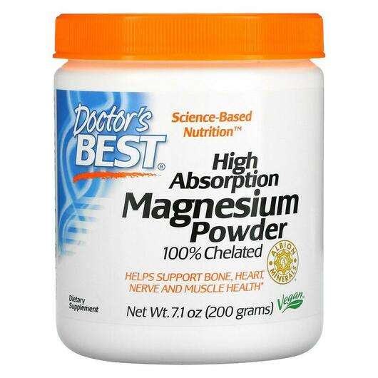 Основне фото товара Doctor's Best, Magnesium 100% Chelated, Хелатний Магній в поро...