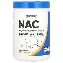 Nutricost, Vegan NAC Unflavored, NAC N-Ацетил-L-Цистеїн, 500 г