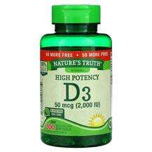 Nature's Truth, High Potency Vitamin D3 50 mcg 2000 IU, 300 Qu...