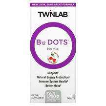 Twinlab, Цианокобаламин B12, B12 Dots Cherry 500 mcg, 100 табл...