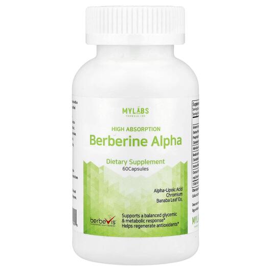 Основное фото товара Mylabs, Берберин, Berberine Alpha High Absorption, 60 капсул