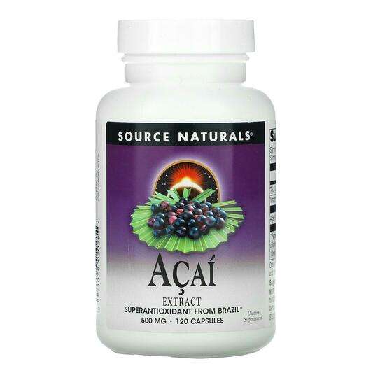Основне фото товара Source Naturals, Acai Extract 500 mg 120, Acai Екстракт 500 мг...