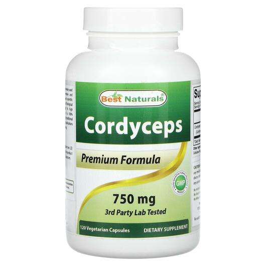 Основне фото товара Best Naturals, Cordyceps 750 mg, Гриби Кордіцепс, 120 капсул