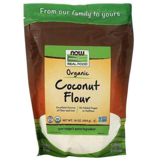 Основне фото товара Now, Organic Coconut Flour, Кокосове борошно, 454 г