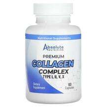 Absolute Nutrition, Premium Collagen Complex Type I II V X, 60...