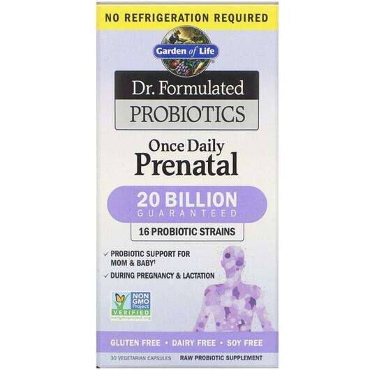 Основне фото товара Garden of Life, Prenatal Probiotics NoRefrig, Пробіотики, 30 к...