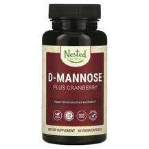 Nested Naturals, D-Mannose Plus Cranberry, D-Маноза, 60 капсул