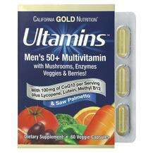 Ultamins Men's 50+ Multivitamin with CoQ10 Mushrooms Enzymes V...