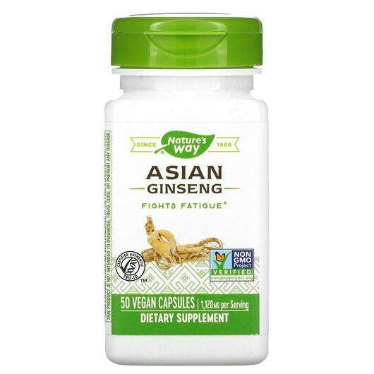 Asian Ginseng 1120 mg 50 Vegan, Азіатський женьшень 1120 мг, 50 капсул