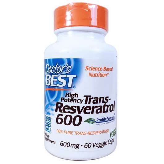 Trans-Resveratrol 600 mg, Транс-Ресвератрол 600 мг, 60 капсул