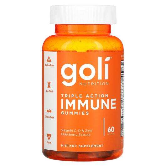 Основне фото товара Goli Nutrition, Triple Action Immune Gummies, Підтримка імуніт...