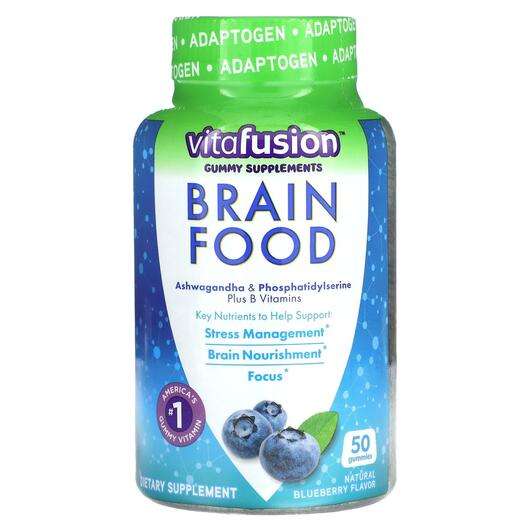 Основное фото товара VitaFusion, Голубика, Brain Food Gummies Blueberry, 50 таблеток